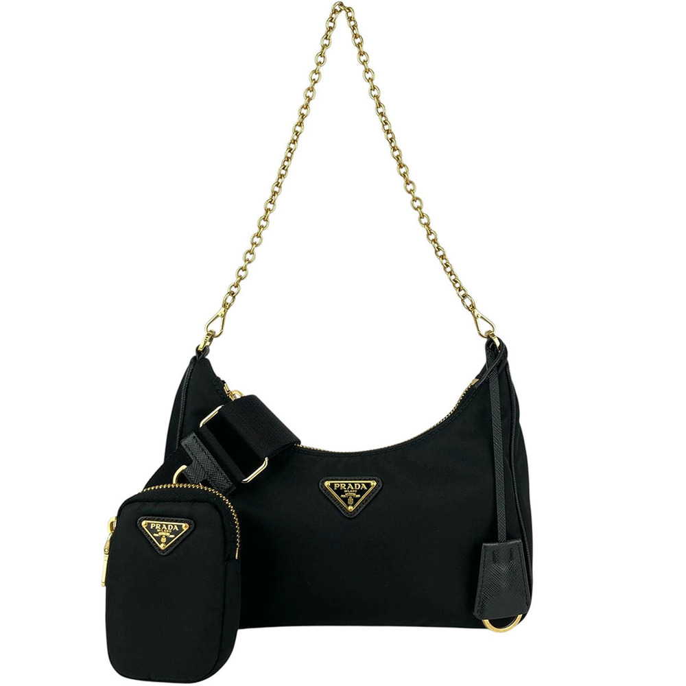 PRADA Re Edition Re Chain Shoulder Bag Black